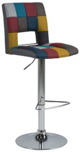 Hoker tapicerowany regulowany kolorowy - podstawa metalowa srebrna 42x115 cm – obraz-1