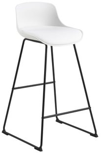 Hoker plastikowy biały nogi metalowe czarne 94cm – obraz-1