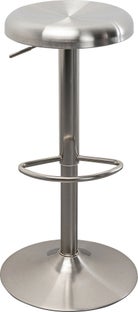 Hoker w kolorze srebrnym z regulacją wysokości okrągłe siedzisko 60-82 cm – obraz-1