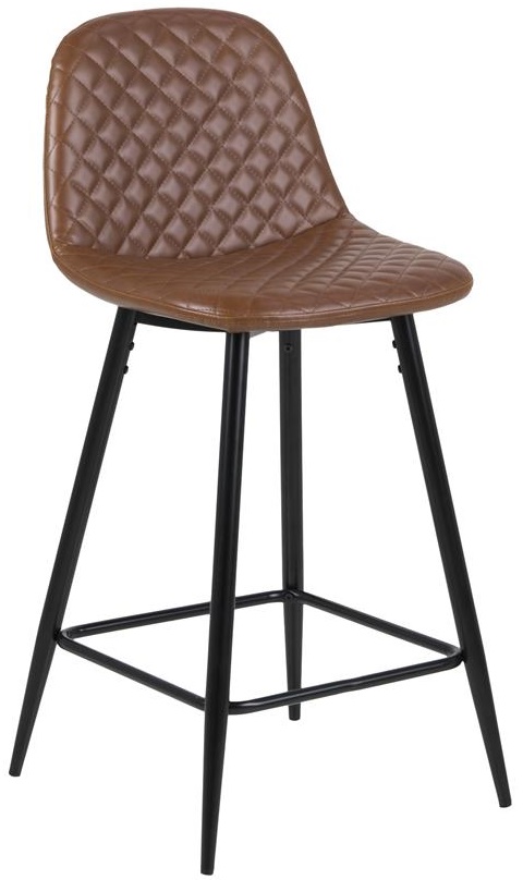 Hoker Eusebio 44x91 cm brązowy ekoskóra - nogi czarne – obraz-1