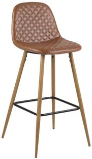 Hoker Eusebio 47x101 cm brązowy ekoskóra - nogi naturalne – obraz-1