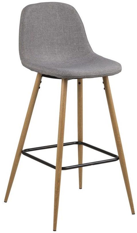Hoker szary nogi metalowe jasnobrązowe 73 cm – obraz-1