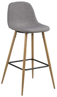 Hoker szary nogi metalowe brązowe 75 cm – obraz-1