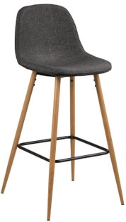 Hoker szary nogi metalowe jasnobrązowe 75 cm – obraz-1
