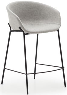 Hoker jasnoszary - nogi stalowe czarne 65 cm – obraz-1