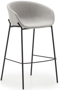 Hoker jasnoszary - nogi stalowe czarne 75cm – obraz-1