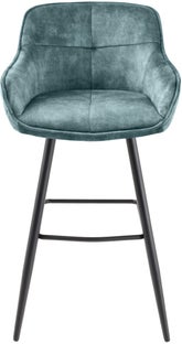 Hoker aksamitny w kolorze petrol z czarnymi nogami 105 cm – grafika-1.