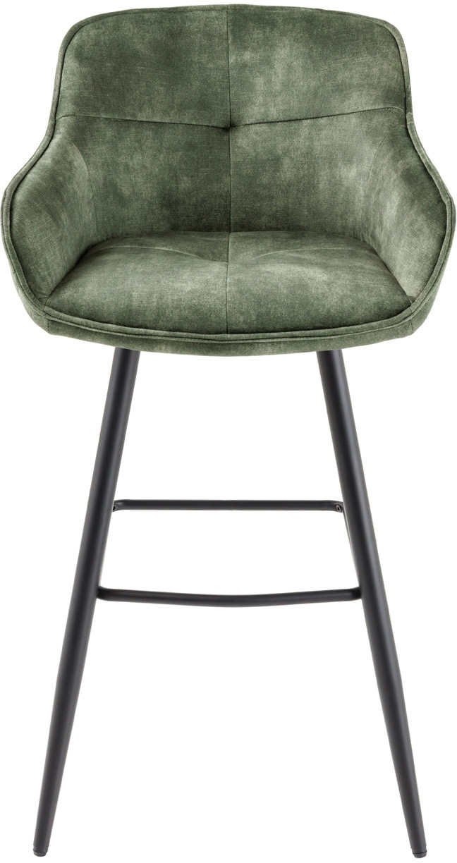 Hoker aksamitny zielony z czarnymi nogami 105 cm nowoczesny styl – grafika-1.
