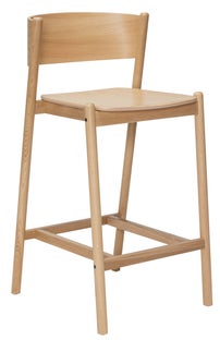 Hoker z oparciem drewniany naturalny 103 cm – obraz-1