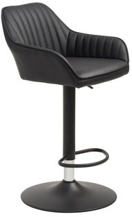 Hoker z regulacją wysokości 89-104 cm siedzisko ekoskóra czarna – grafika-1.