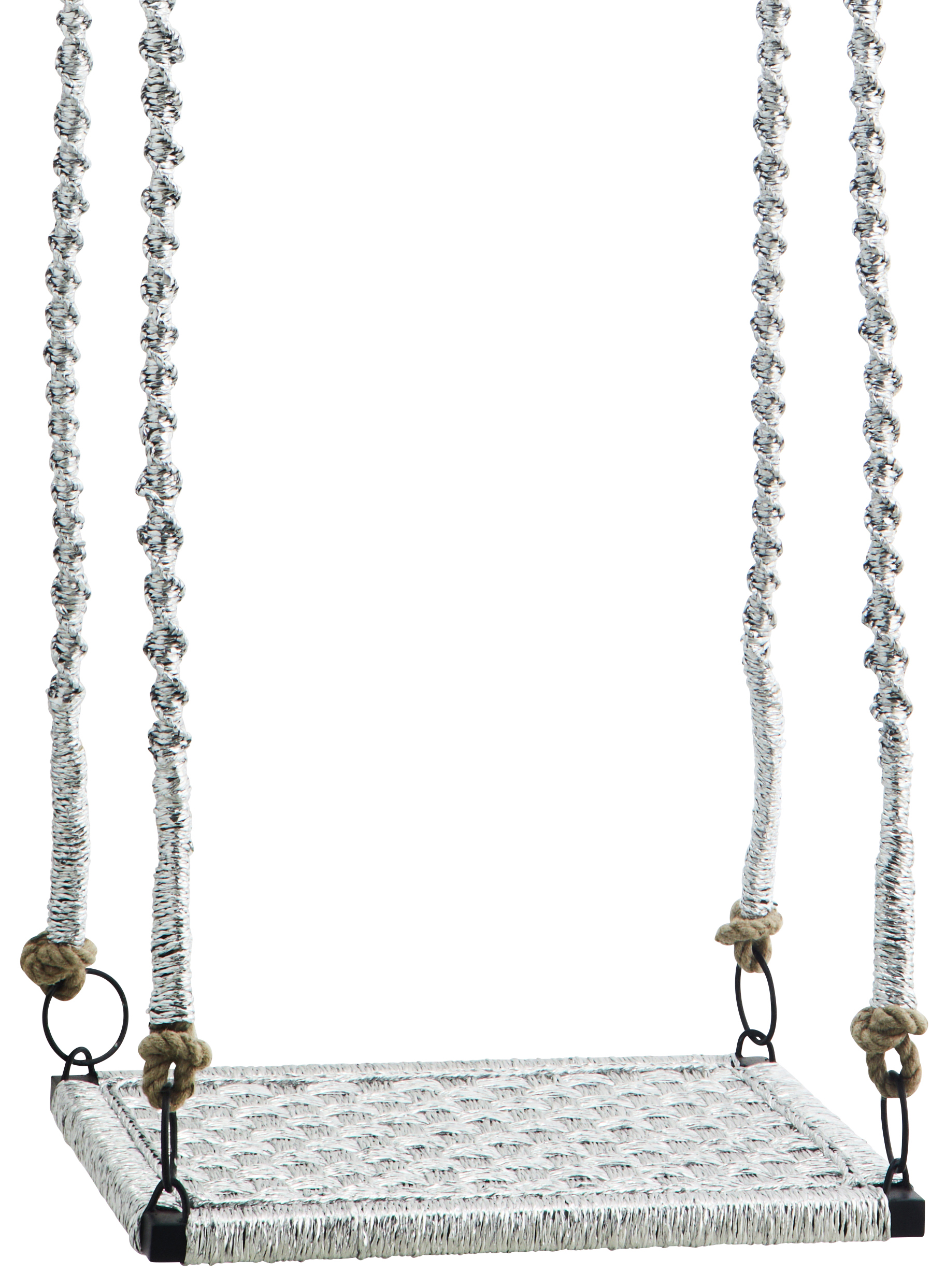 Huśtawka w kolorze srebrnym juta i bawełna 50x36 cm – obraz-1