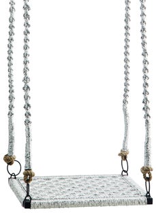 Huśtawka w kolorze srebrnym juta i bawełna 50x36 cm – obraz-1