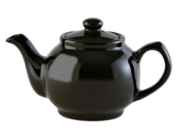 Imbryk do parzenia herbaty czarny połyskujący 1,1L – obraz-1