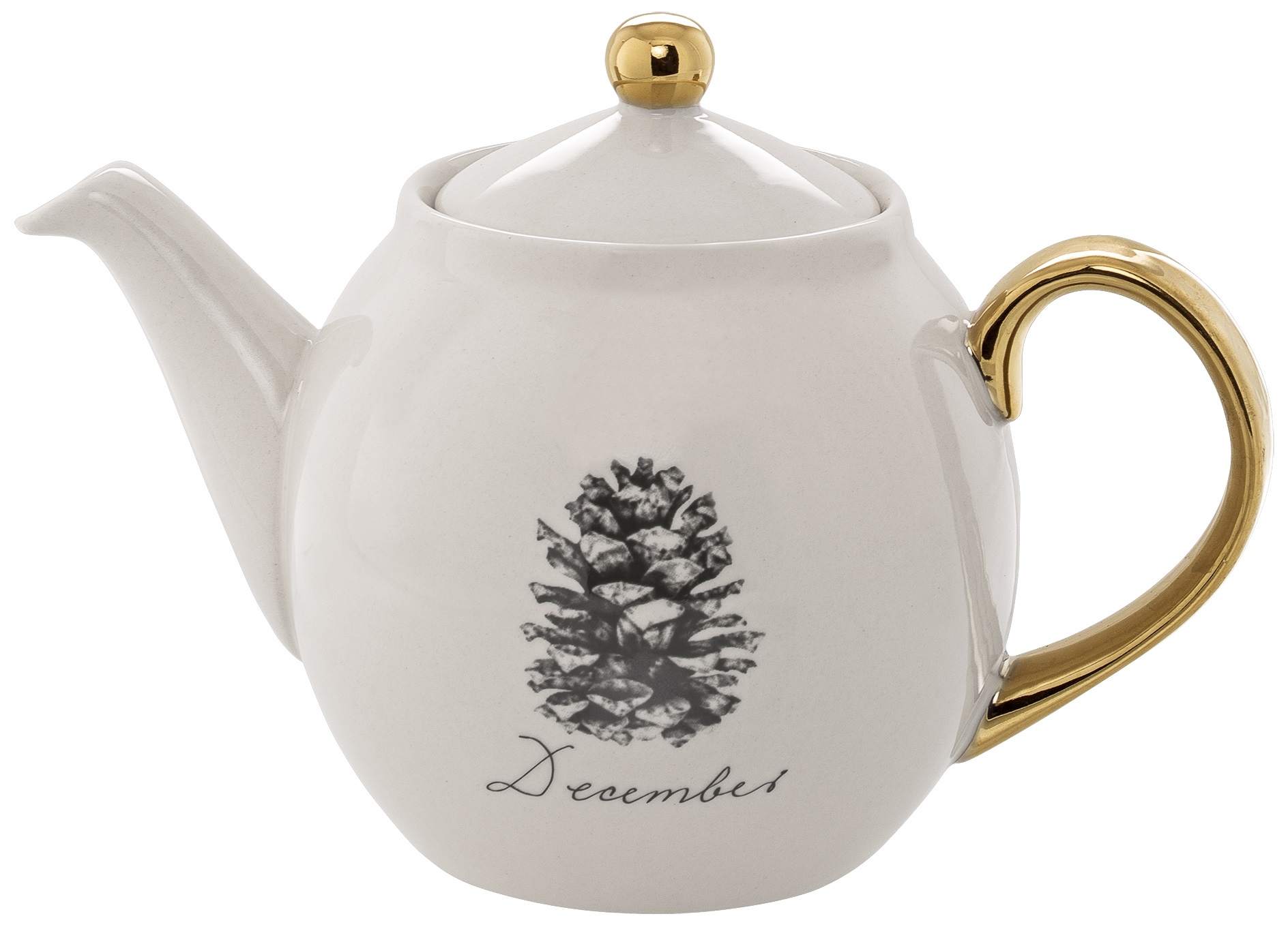 Imbryk Maria 1,2 L biało-złoty – obraz-1