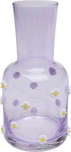 Karafka szklana fioletowa wzór kwiatowy 755 ml – obraz-1