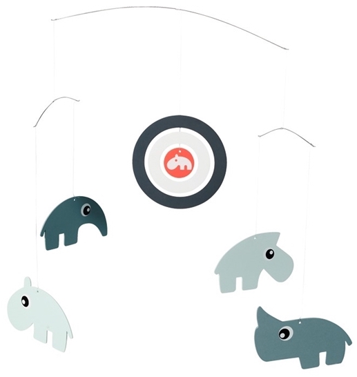 Karuzela ze zwierzątkami 54x64 cm niebieska – obraz-1