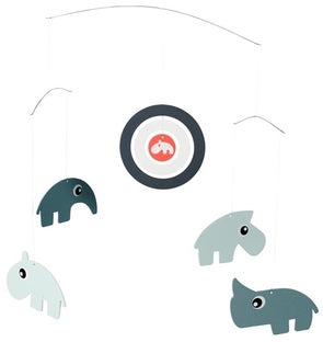 Karuzela ze zwierzątkami 54x64 cm niebieska – obraz-1