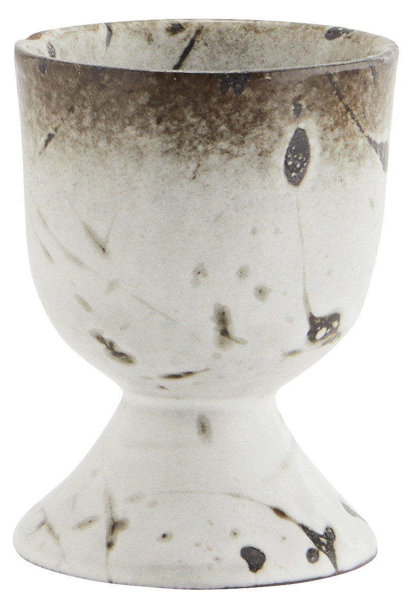 Kieliszek na jajko z ceramiki w stylu nowoczesnym w odcieniach bieli i brązu – grafika-1.