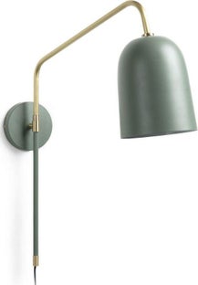 Lampa ścienna metalowa zielona na wysięgniku 15x60 cm – obraz-1