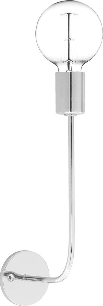 Kinkiet metalowy srebrny na wysięgniku 14x36 cm – obraz-1