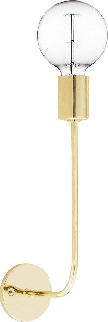 Kinkiet metalowy złoty na wysięgniku 14x36 cm – obraz-1