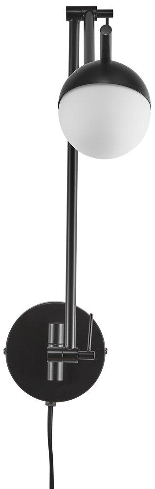 Kinkiet Contina 74x37 cm czarny - klosz biały – obraz-1