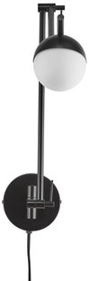 Kinkiet Contina 74x37 cm czarny - klosz biały – obraz-1