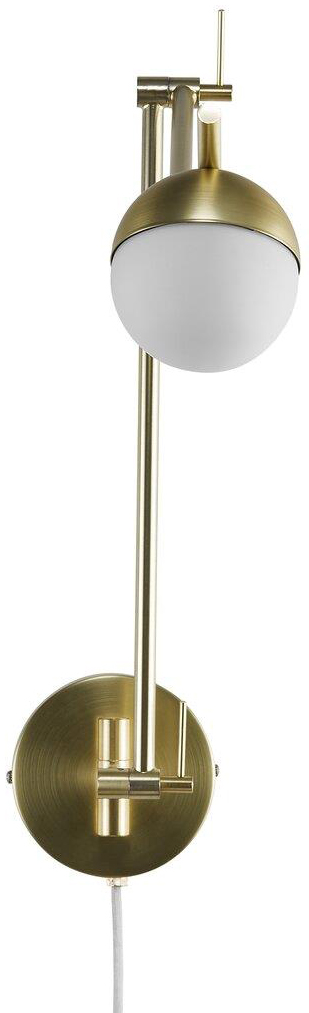 Kinkiet Contina 74x37 cm złoty - klosz biały – obraz-1