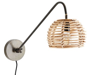 Kinkiet rattanowy na wysięgniku 20x26 cm – obraz-1