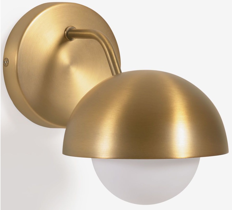 Kinkiet metalowy złoty na wysięgniku 15x20 cm – obraz-1