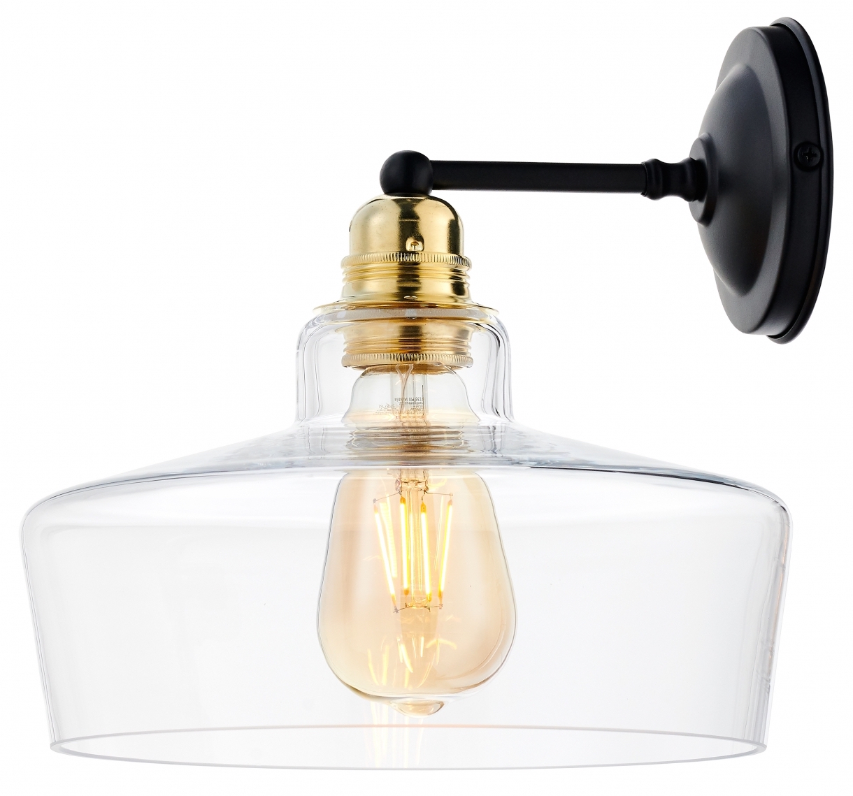 Kinkiet Longis III Gold ∅24x19 cm złoty-transparentny – obraz-1