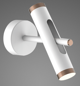 Kinkiet Lunette No.1 LED 28x31 cm biało-miedziany – obraz-1