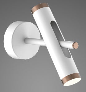 Kinkiet Lunette No.1 LED 28x31 cm biało-miedziany – obraz-1