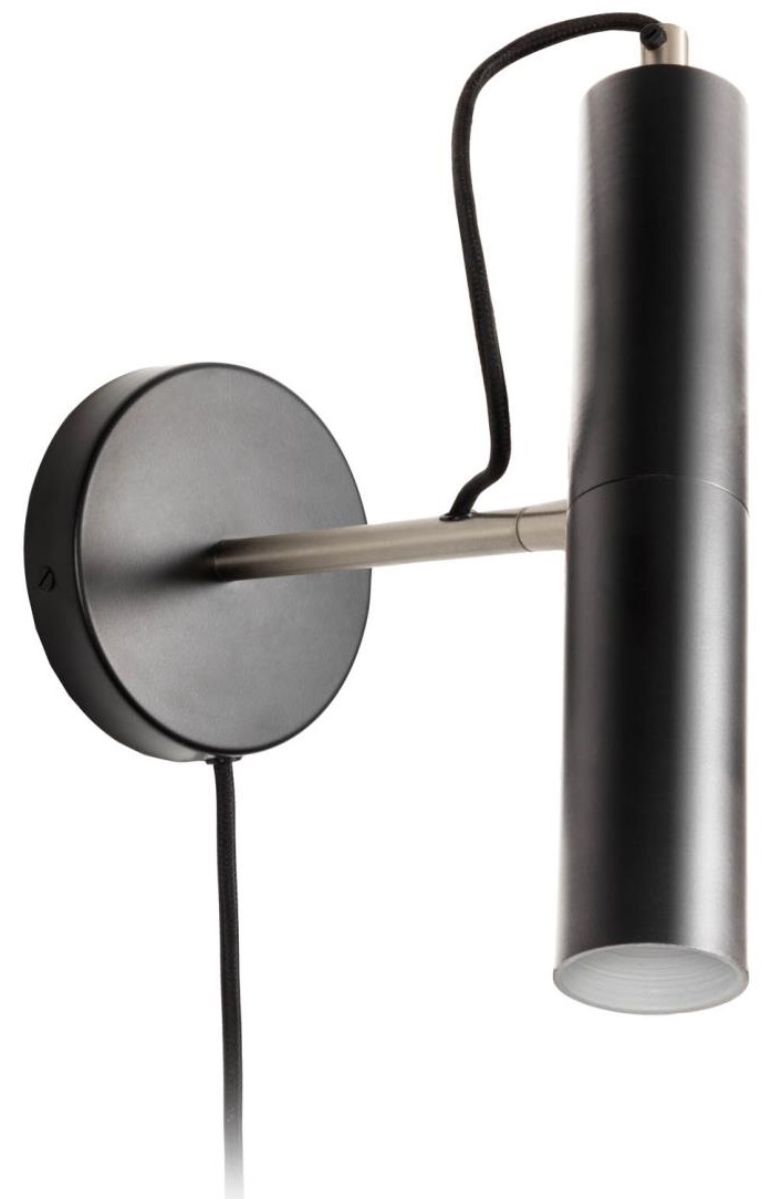 Lampa ścienna metalowa czarna regulowana 12x26 cm – obraz-1