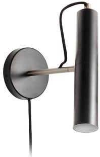 Lampa ścienna metalowa czarna regulowana 12x26 cm – obraz-1