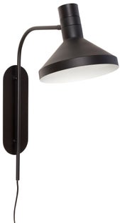 Kinkiet metalowy czarny na wysięgniku 23x56 cm – obraz-1