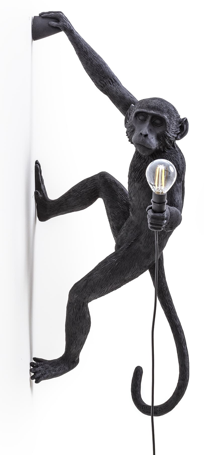 Kinkiet Monkey Hanging Right 36x65 cm czarny – obraz-1