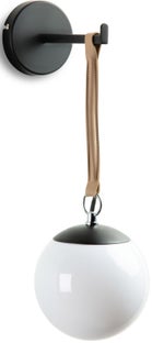 Lampa ścienna metalowa biała kula 14x38 cm – obraz-1