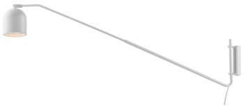 Kinkiet na wysięgniku z przewodem i wyłącznikiem Puro 115x25 cm biały – obraz-1