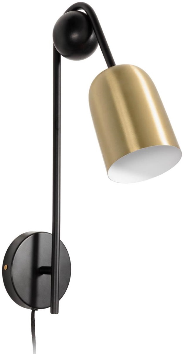 Lampa ścienna metalowa czarna na wysięgniku 12x48 cm – obraz-1
