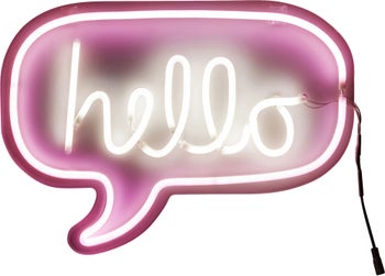 Kinkiet Neon Hello 43x31 cm różowy – grafika-1.