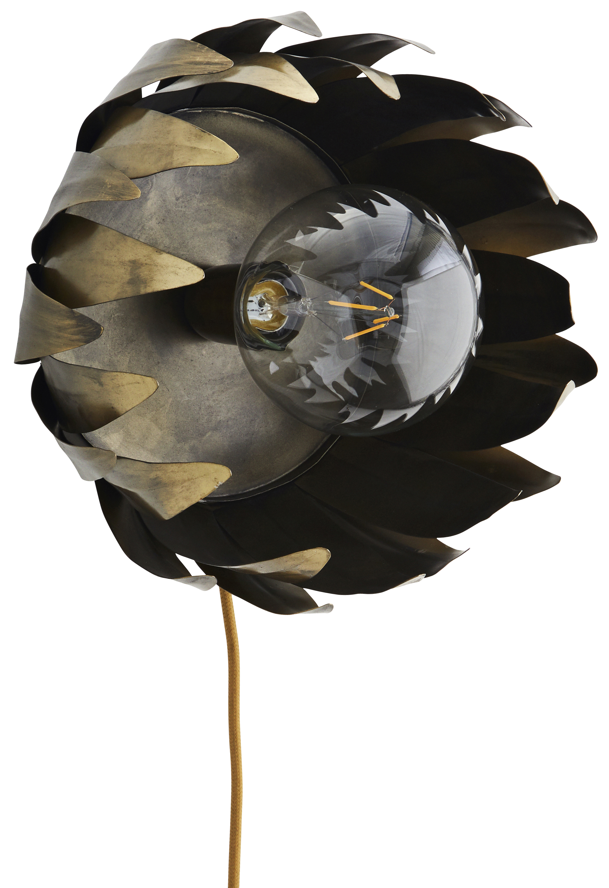 Kinkiet metalowy złoty Ø28 cm – obraz-1