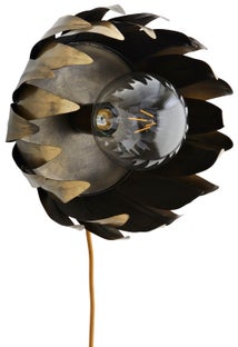 Kinkiet metalowy złoty Ø28 cm – obraz-1