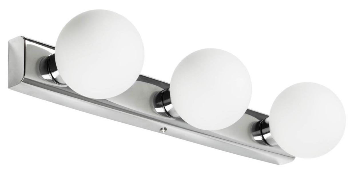 Lampa ścienna metalowa srebrna potrójna 40x9 cm – obraz-1