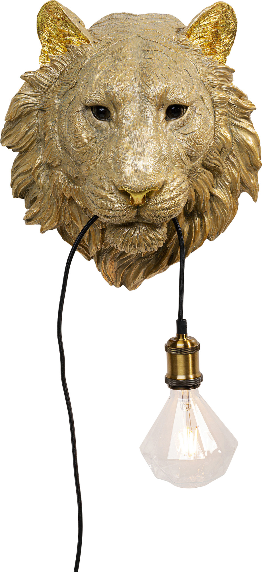 produkt: Vägglampa Tiger Head - Guld.