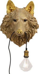 Vegglampe Wolf Head - Gull Ulv – bilde-1.