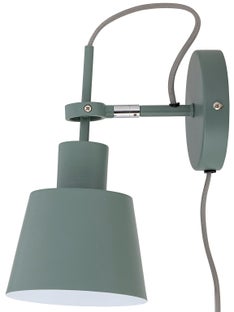 Kinkiet z kablem i włącznikiem metalowy zielony 21x25 cm – obraz-1