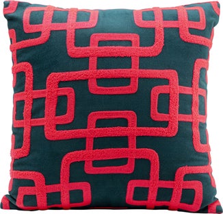 Poduszka dekoracyjna Chain różowa 45x45cm – obraz-1