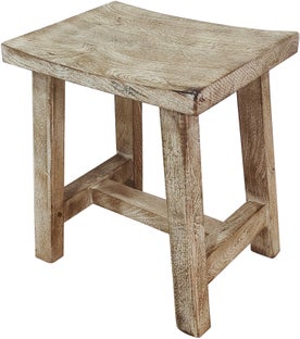 Klasyczny taboret z drewna mango naturalny beżowy styl nowoczesny – grafika-1.