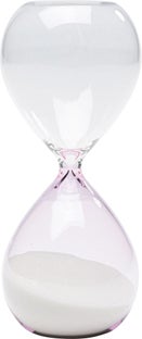 Klepsydra szklana transparentna i różowa Ø7x17 cm – obraz-1